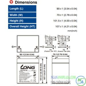 ẮC QUY LONG 12V5AH ( WP5-12) WP5 12 KICH THUOC ngananh